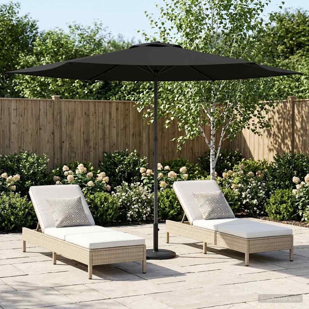 Tuinparasol 300 x 300 cm Polyester Rechthoekig Antracietkleurig is nu te koop bij PeponiXL, paradijselijk wonen!