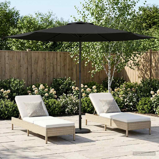 Tuinparasol 300 x 300 cm Polyester Rechthoekig Antracietkleurig is nu te koop bij PeponiXL, paradijselijk wonen!