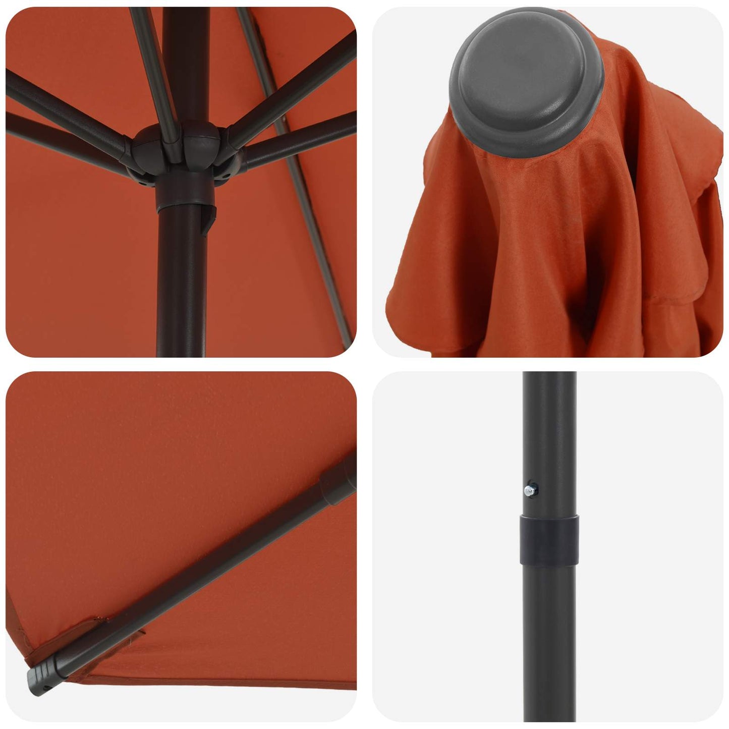 Tuinparasol 300 x 300 cm Polyester Rechthoekig Terracotta is nu te koop bij PeponiXL, paradijselijk wonen!