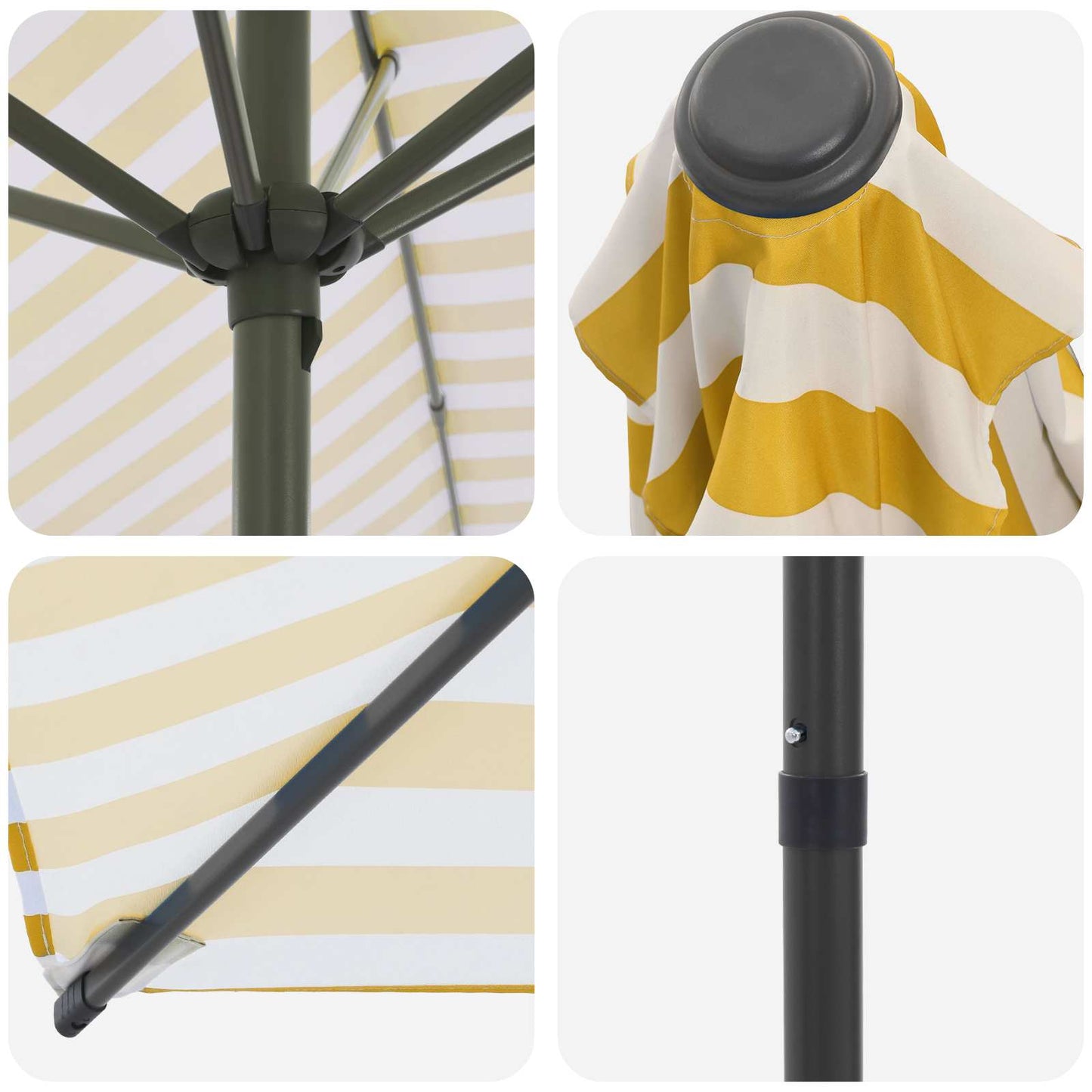 Tuinparasol 300 x 300 cm Polyester Rechthoekig Geel en Wit is nu te koop bij PeponiXL, paradijselijk wonen!