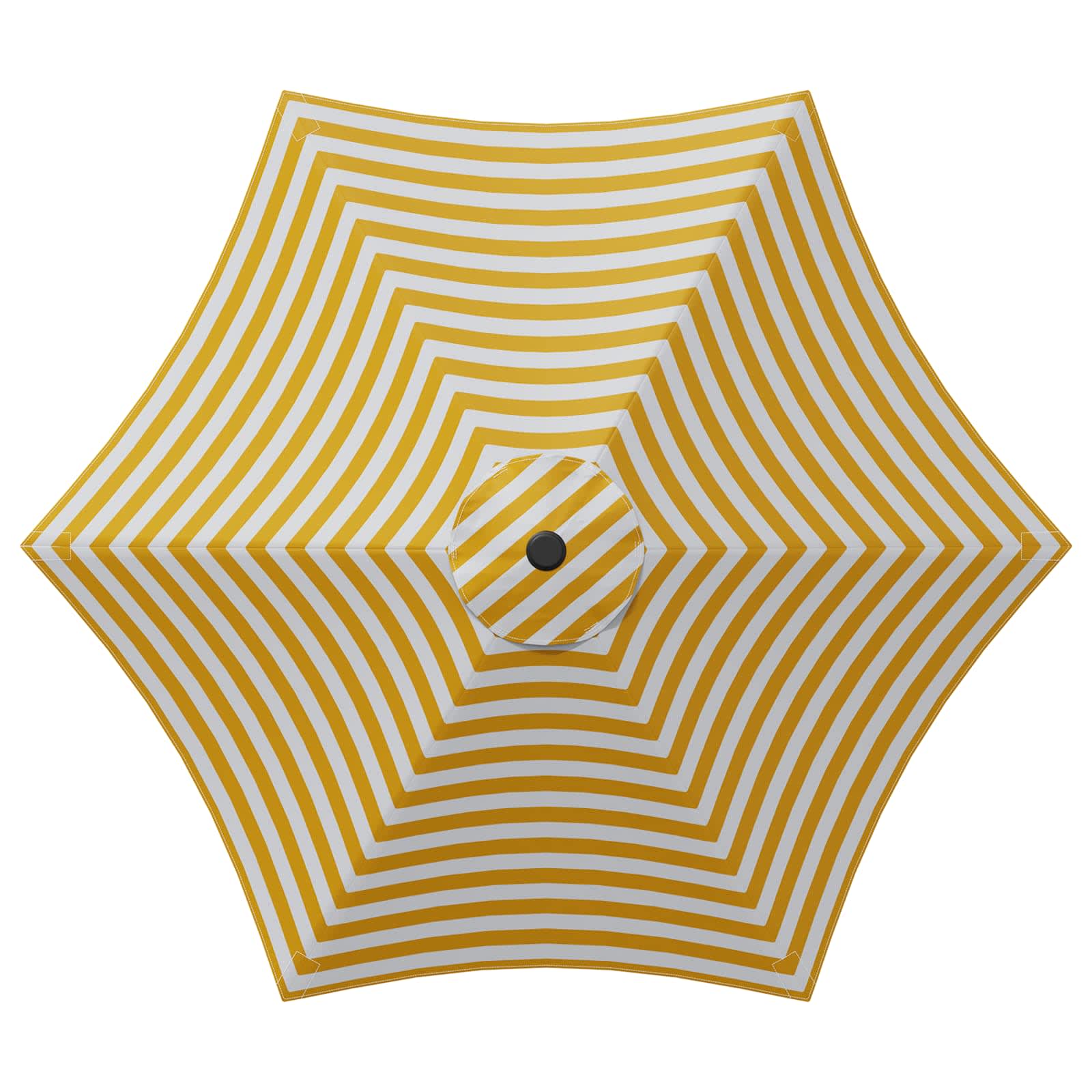 Tuinparasol 300 x 300 cm Polyester Rechthoekig Geel en Wit is nu te koop bij PeponiXL, paradijselijk wonen!