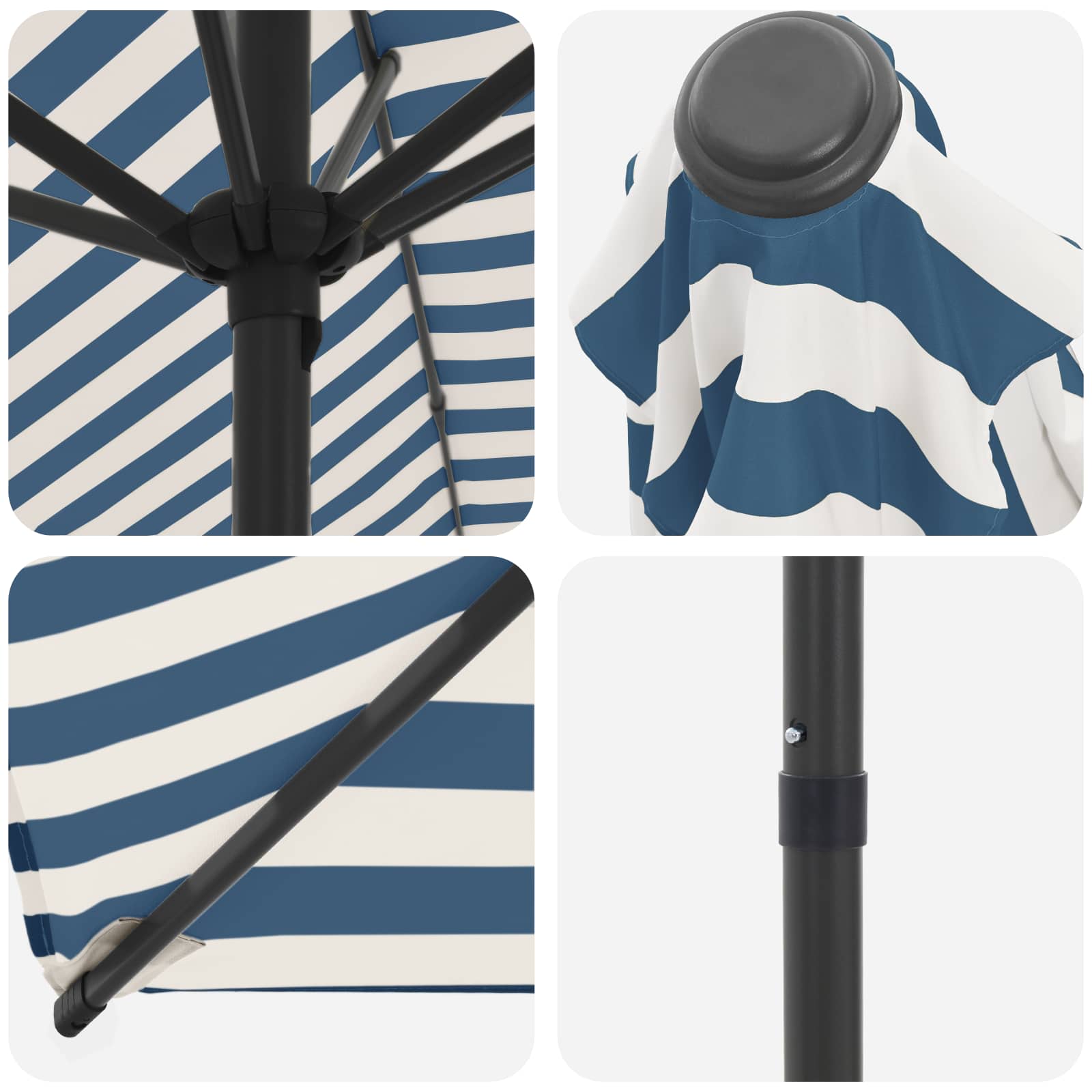 Tuinparasol 300 x 300 cm Polyester Rechthoekig Blauw en Wit is nu te koop bij PeponiXL, paradijselijk wonen!