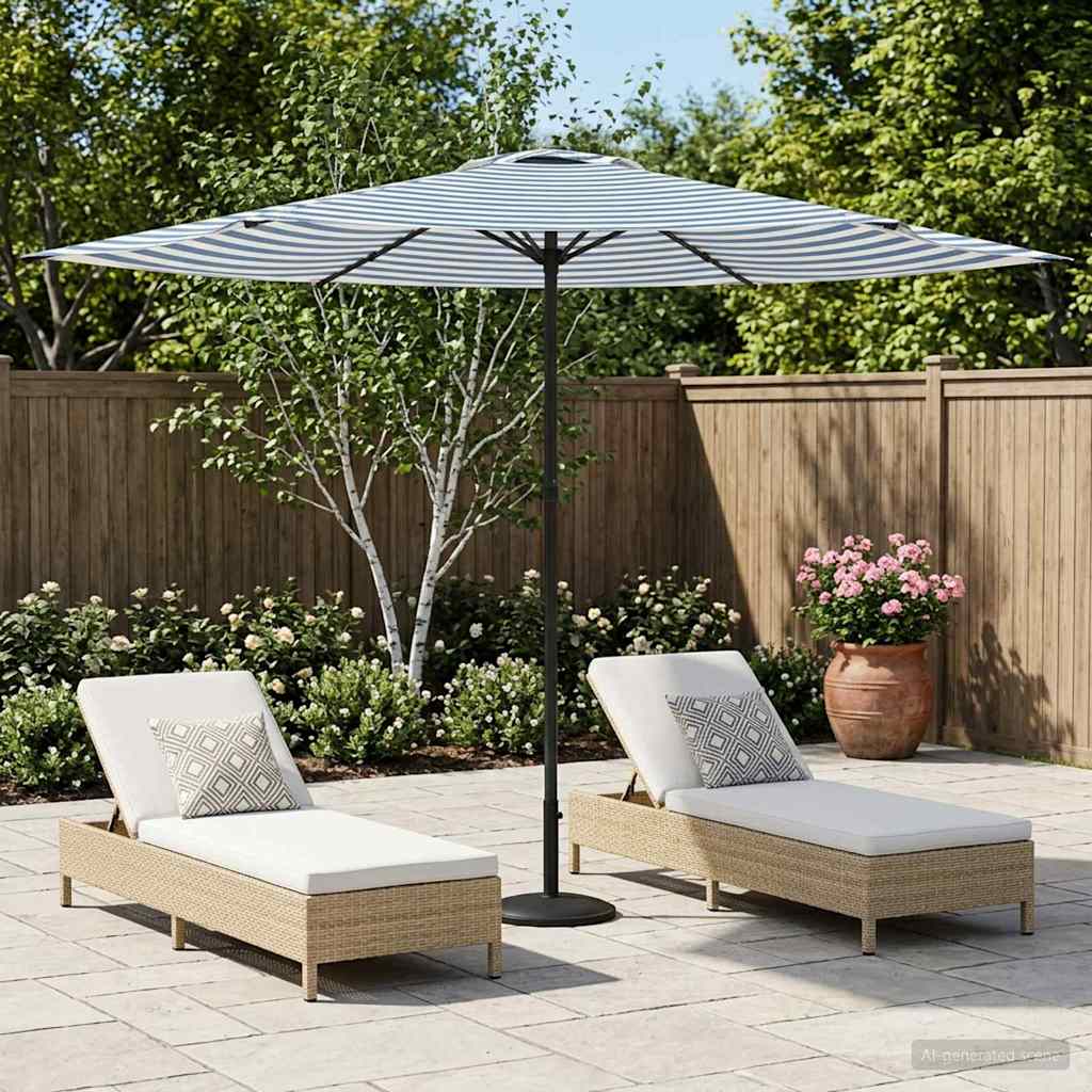 Tuinparasol 300 x 300 cm Polyester Rechthoekig Blauw en Wit is nu te koop bij PeponiXL, paradijselijk wonen!