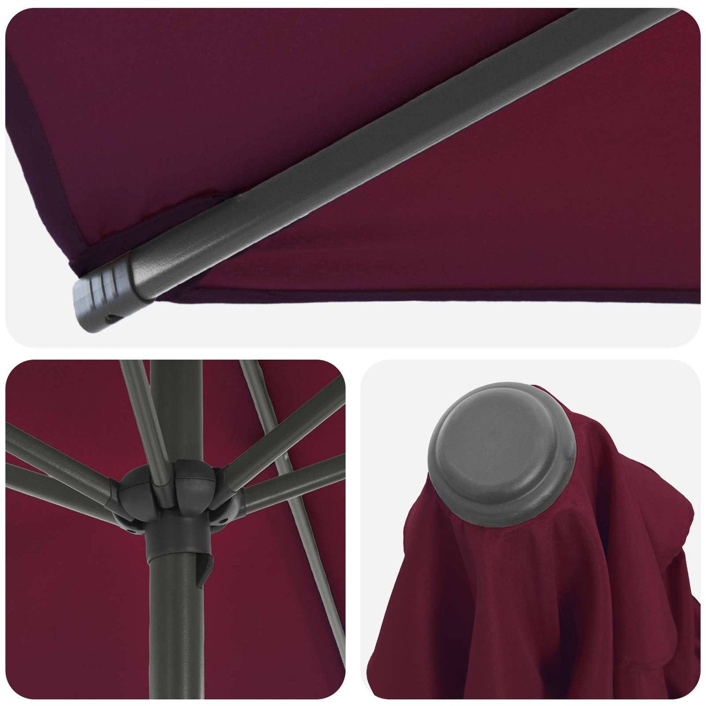 Tuinparasol met Basis 200 x 300 cm Polyester Rechthoekig is nu te koop bij PeponiXL, paradijselijk wonen!