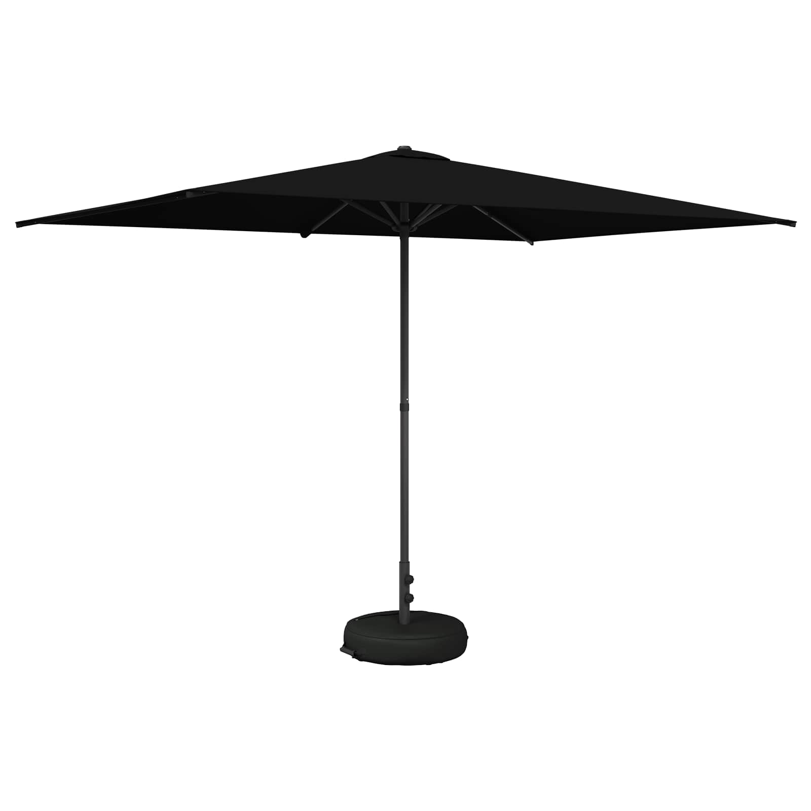 Tuinparasol met Basis 200 x 300 cm Polyester Rechthoekig Zwart is nu te koop bij PeponiXL, paradijselijk wonen!