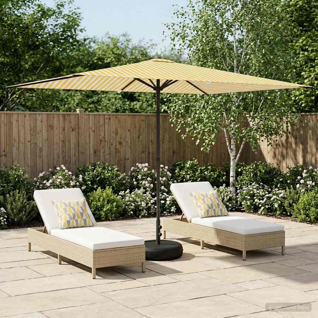Tuinparasol met Basis 200 x 300 cm Polyester Rechthoekig is nu te koop bij PeponiXL, paradijselijk wonen!