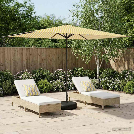Tuinparasol met Basis 200 x 300 cm Polyester Rechthoekig is nu te koop bij PeponiXL, paradijselijk wonen!