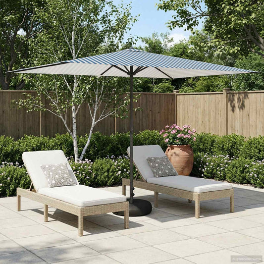 Tuinparasol met Basis 200 x 300 cm Polyester Rechthoekig is nu te koop bij PeponiXL, paradijselijk wonen!