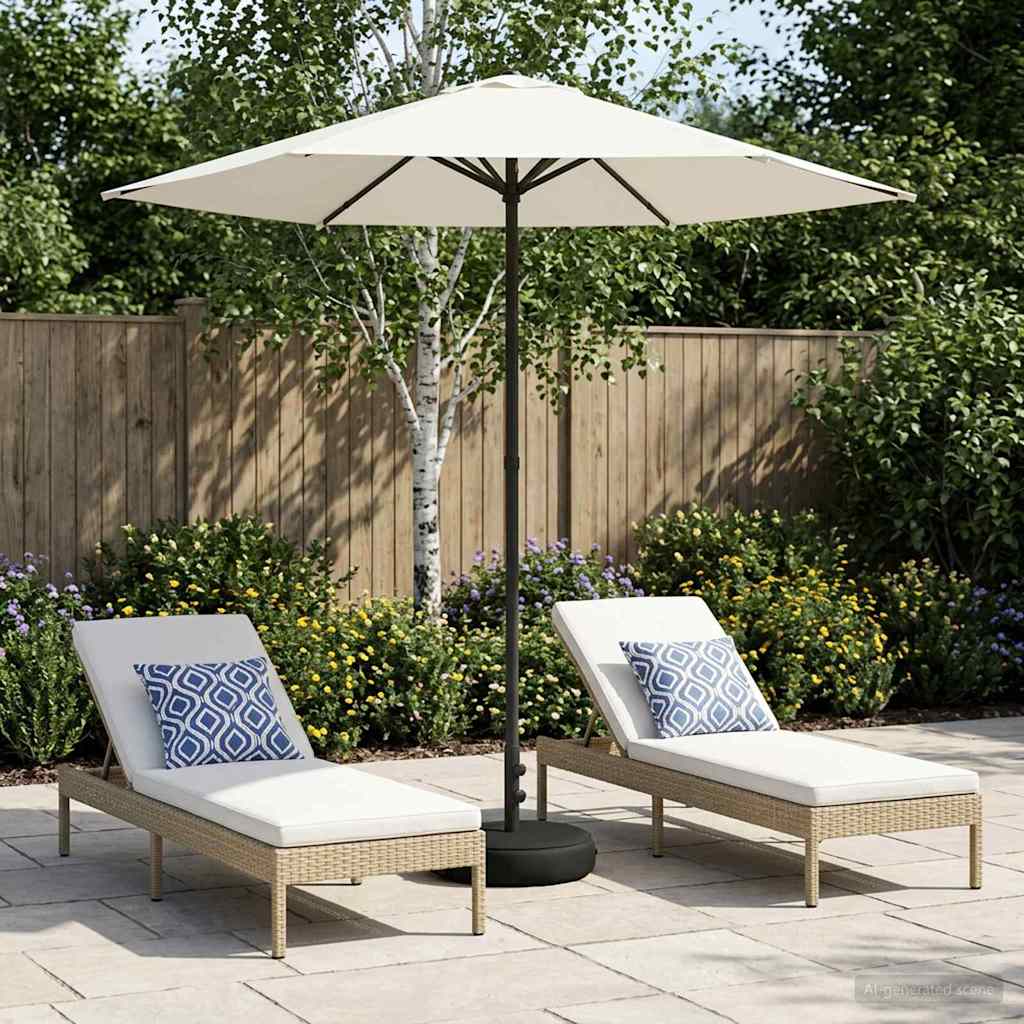 Tuinparasol met Basis 230 x 230 cm Polyester Rechthoekig is nu te koop bij PeponiXL, paradijselijk wonen!