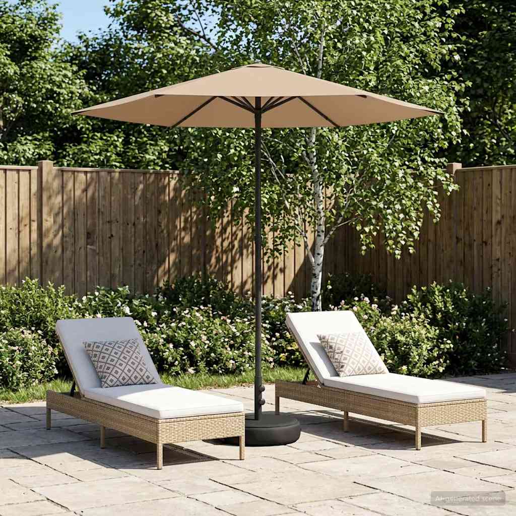 Tuinparasol met Basis 230 x 230 cm Polyester Rechthoekig Taupe is nu te koop bij PeponiXL, paradijselijk wonen!
