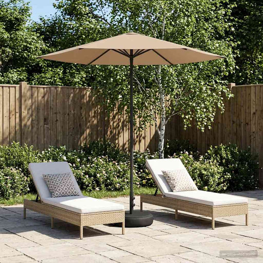 Tuinparasol met Basis 230 x 230 cm Polyester Rechthoekig Taupe is nu te koop bij PeponiXL, paradijselijk wonen!