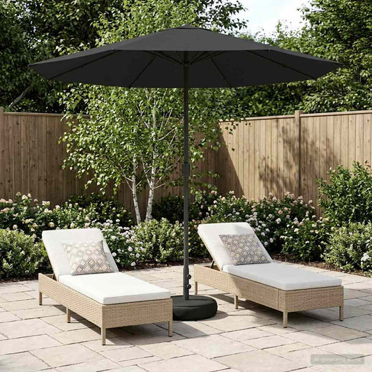 Tuinparasol met Basis 230 x 230 cm Polyester Rechthoekig is nu te koop bij PeponiXL, paradijselijk wonen!