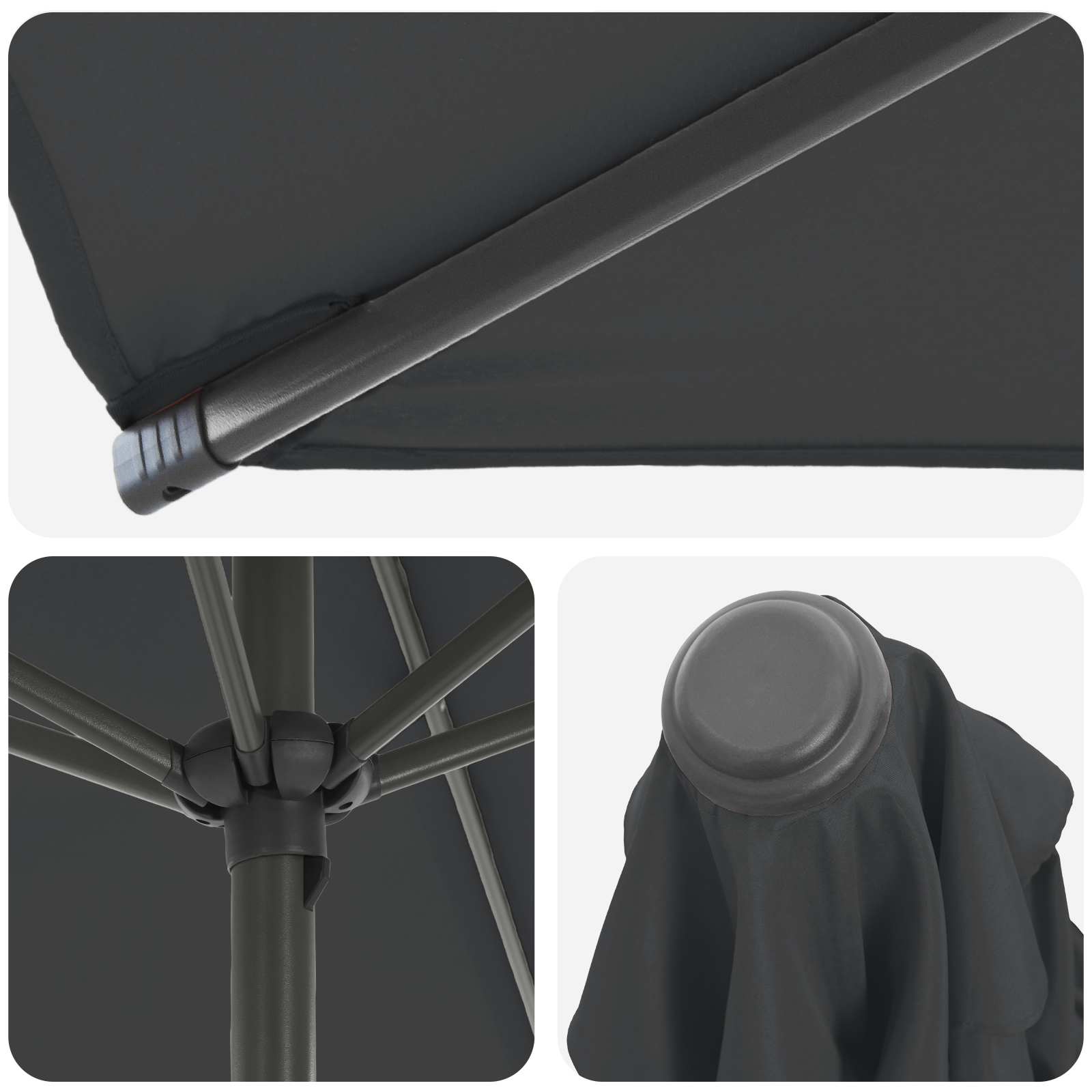 Tuinparasol met Basis 270 x 270 cm Polyester Rechthoekig is nu te koop bij PeponiXL, paradijselijk wonen!