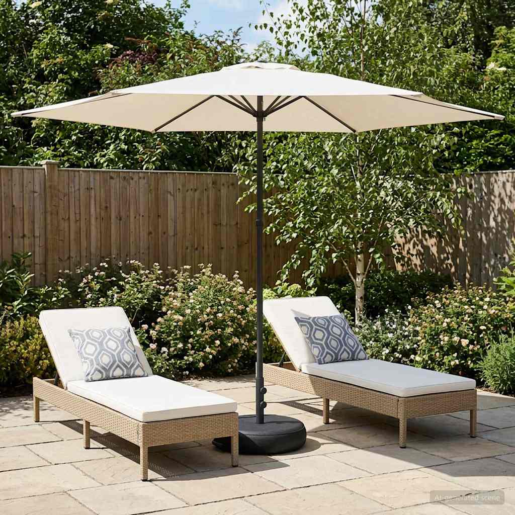 Tuinparasol met Basis 300 x 300 cm Polyester Rechthoekig is nu te koop bij PeponiXL, paradijselijk wonen!