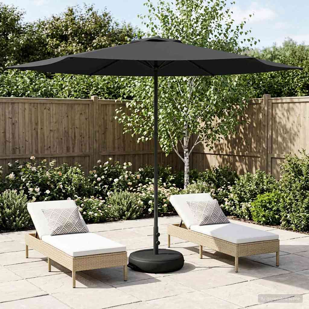Tuinparasol met Basis 300 x 300 cm Polyester Rechthoekig is nu te koop bij PeponiXL, paradijselijk wonen!