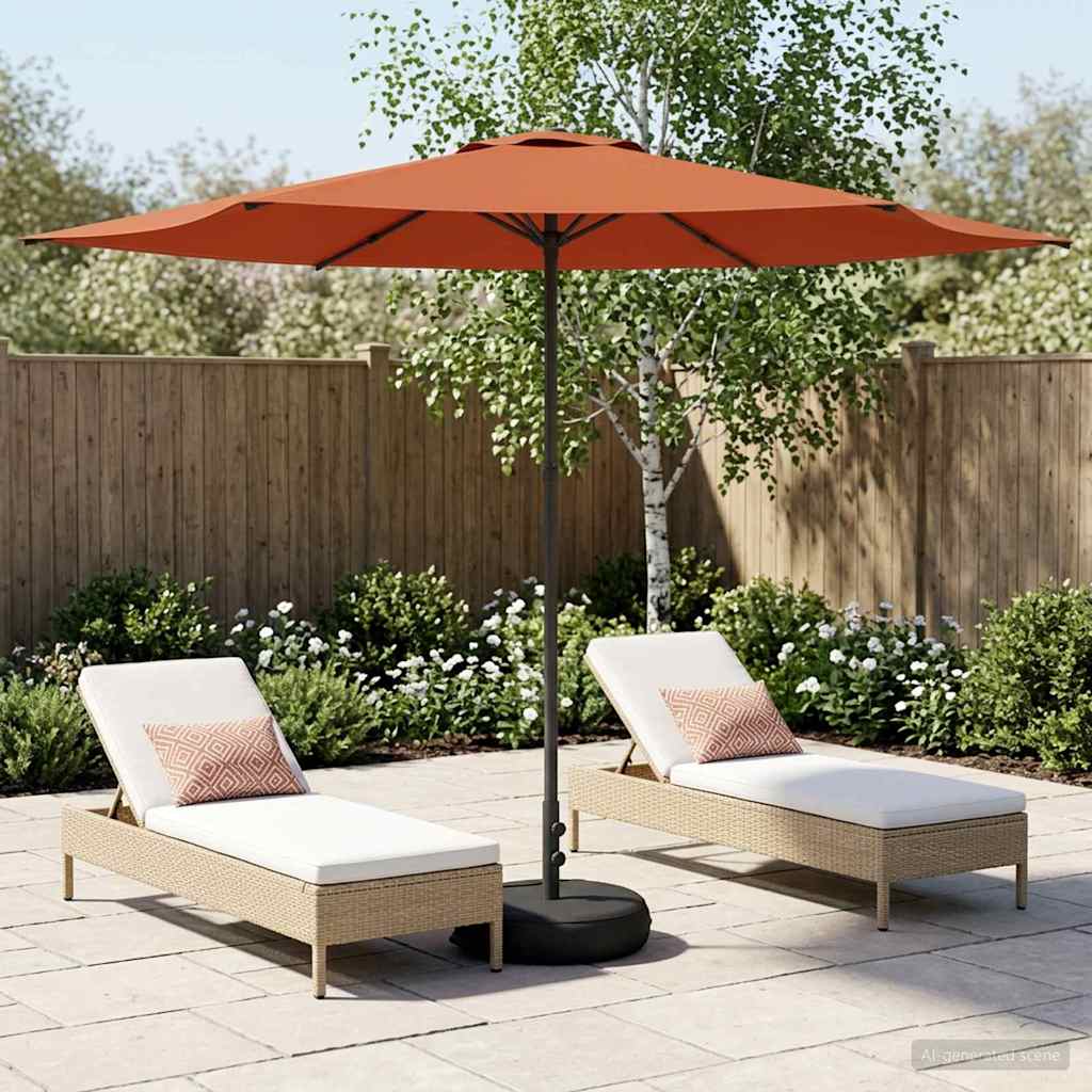 Tuinparasol met Basis 300 x 300 cm Polyester Rechthoekig is nu te koop bij PeponiXL, paradijselijk wonen!