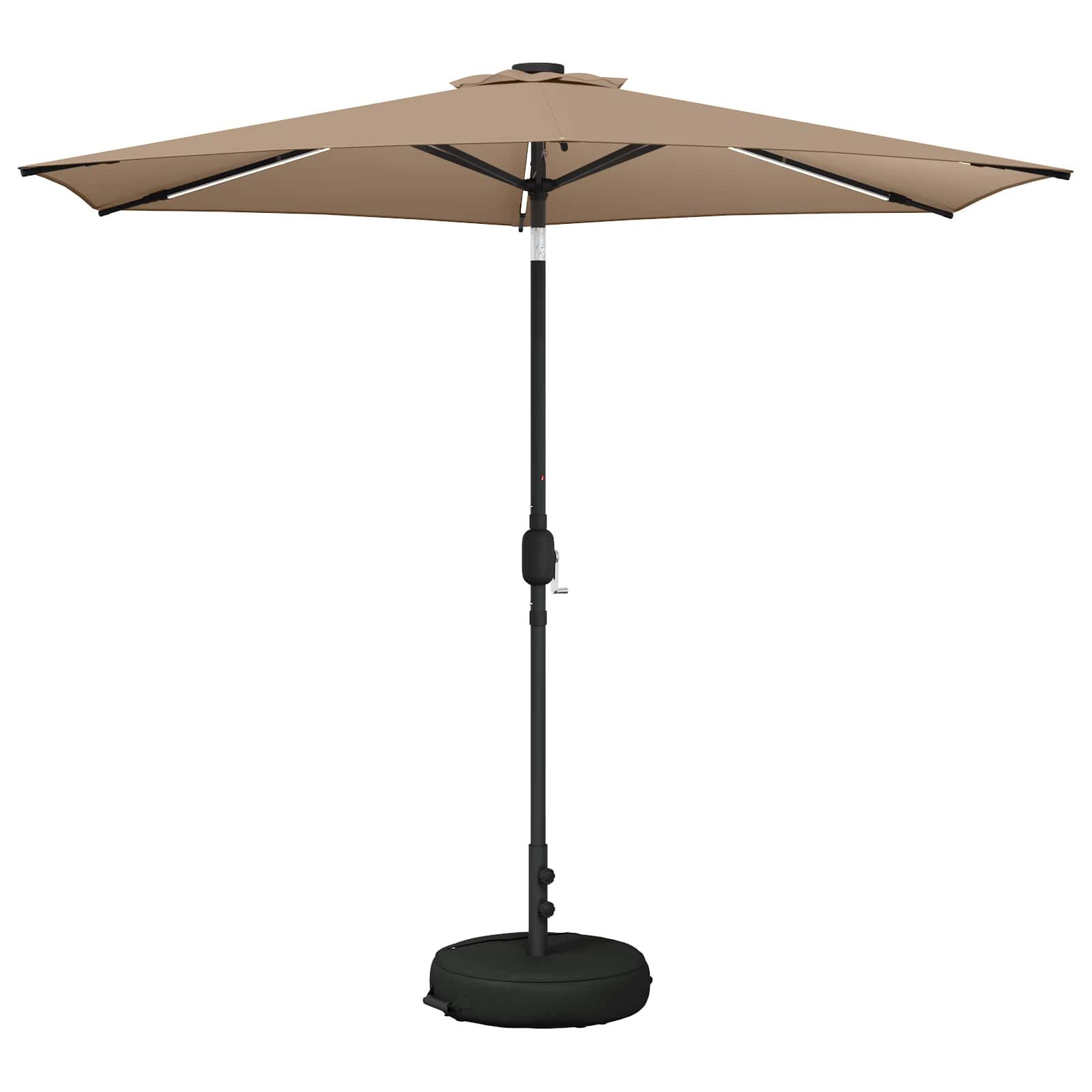 Tuinparasol met LED-lampen en voet 270 x 270 cm Polyester Taupe is nu te koop bij PeponiXL, paradijselijk wonen!