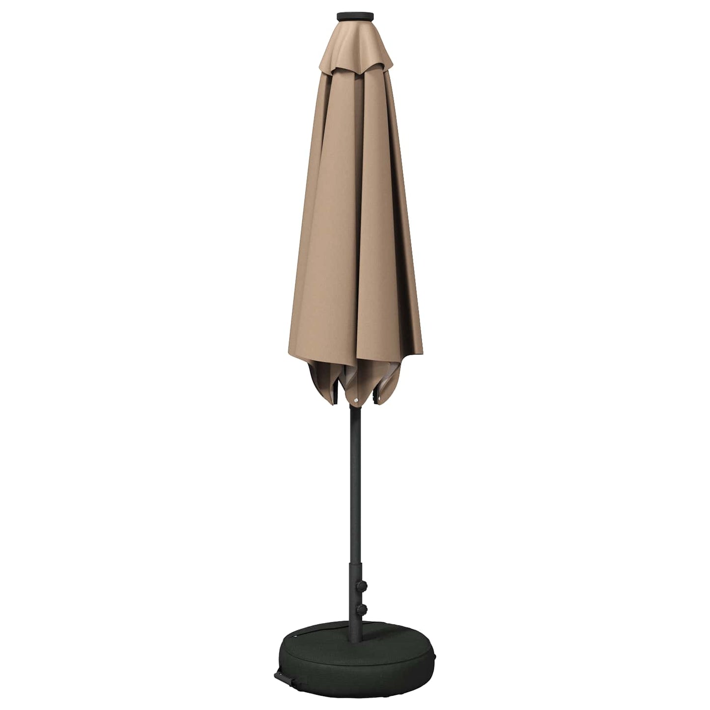 Tuinparasol met LED-lampen en voet 270 x 270 cm Polyester Taupe is nu te koop bij PeponiXL, paradijselijk wonen!