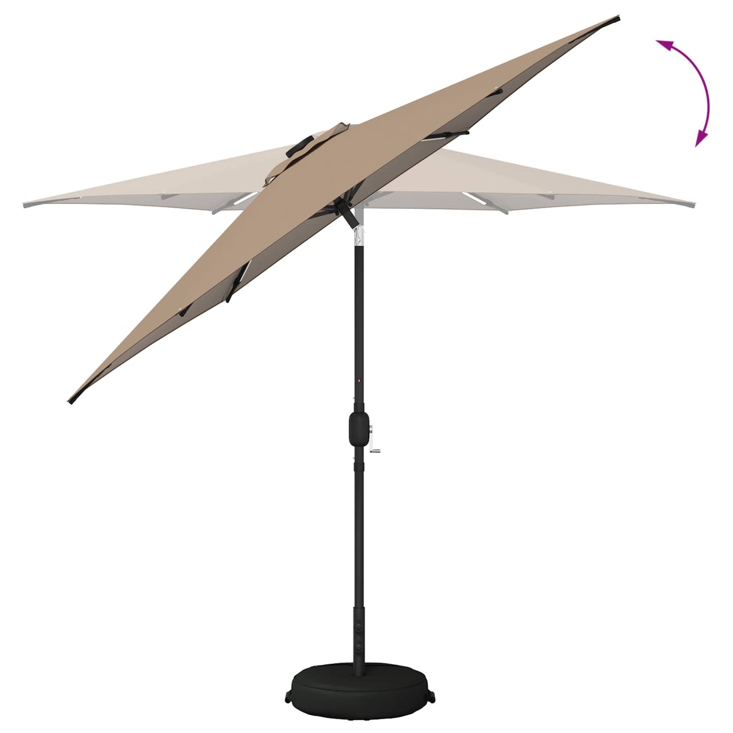 Tuinparasol met LED-lampen en voet 270 x 270 cm Polyester Taupe is nu te koop bij PeponiXL, paradijselijk wonen!