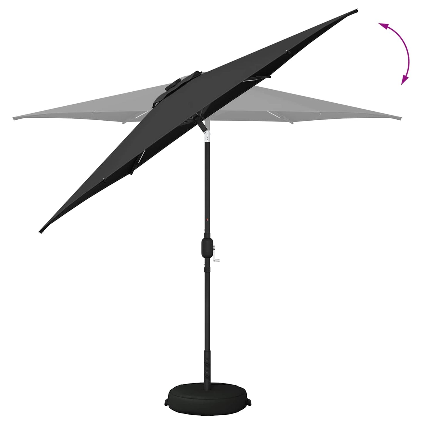 Tuinparasol met LED-lampen en voet 270 x 270 cm Polyester is nu te koop bij PeponiXL, paradijselijk wonen!