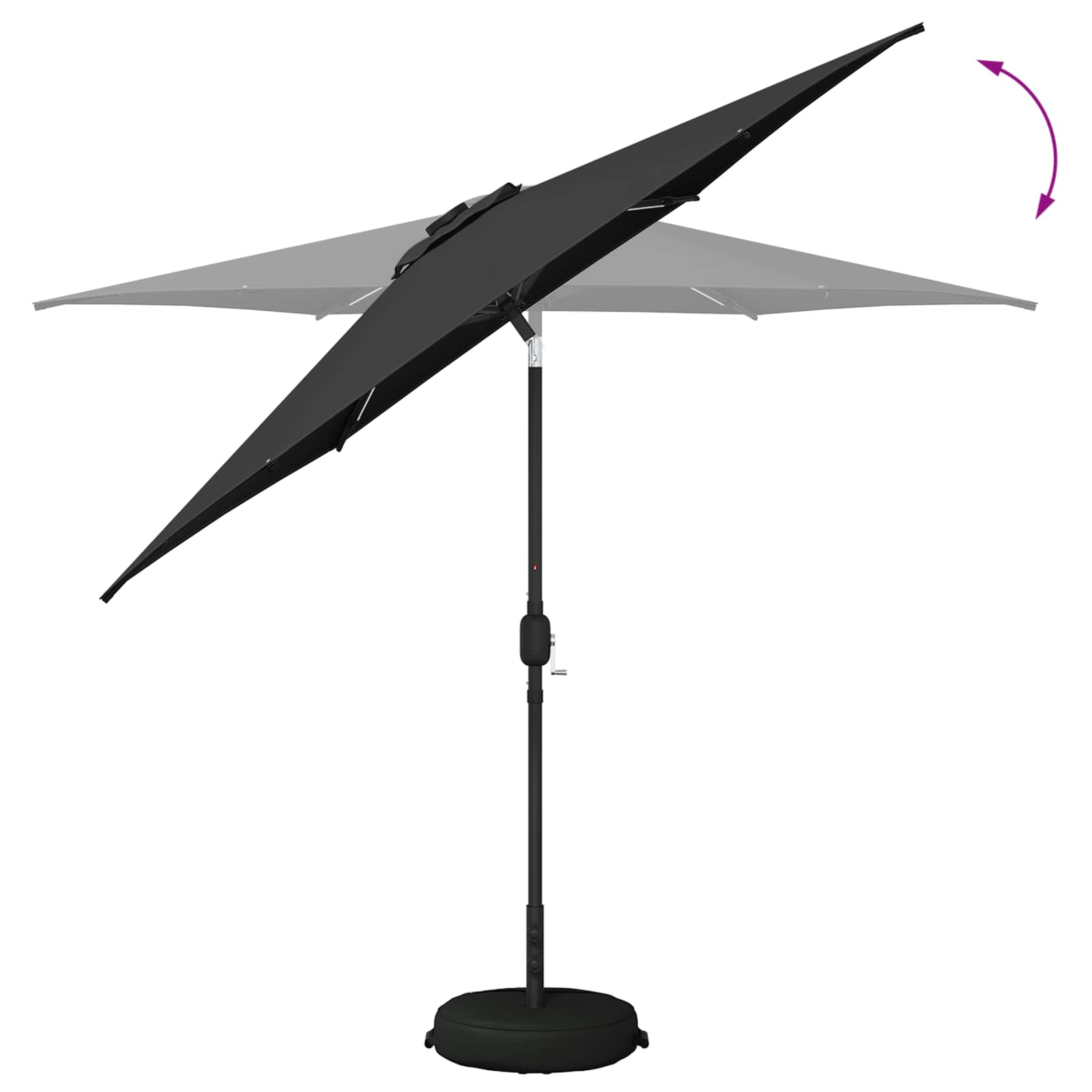 Tuinparasol met LED-lampen en voet 270 x 270 cm Polyester is nu te koop bij PeponiXL, paradijselijk wonen!