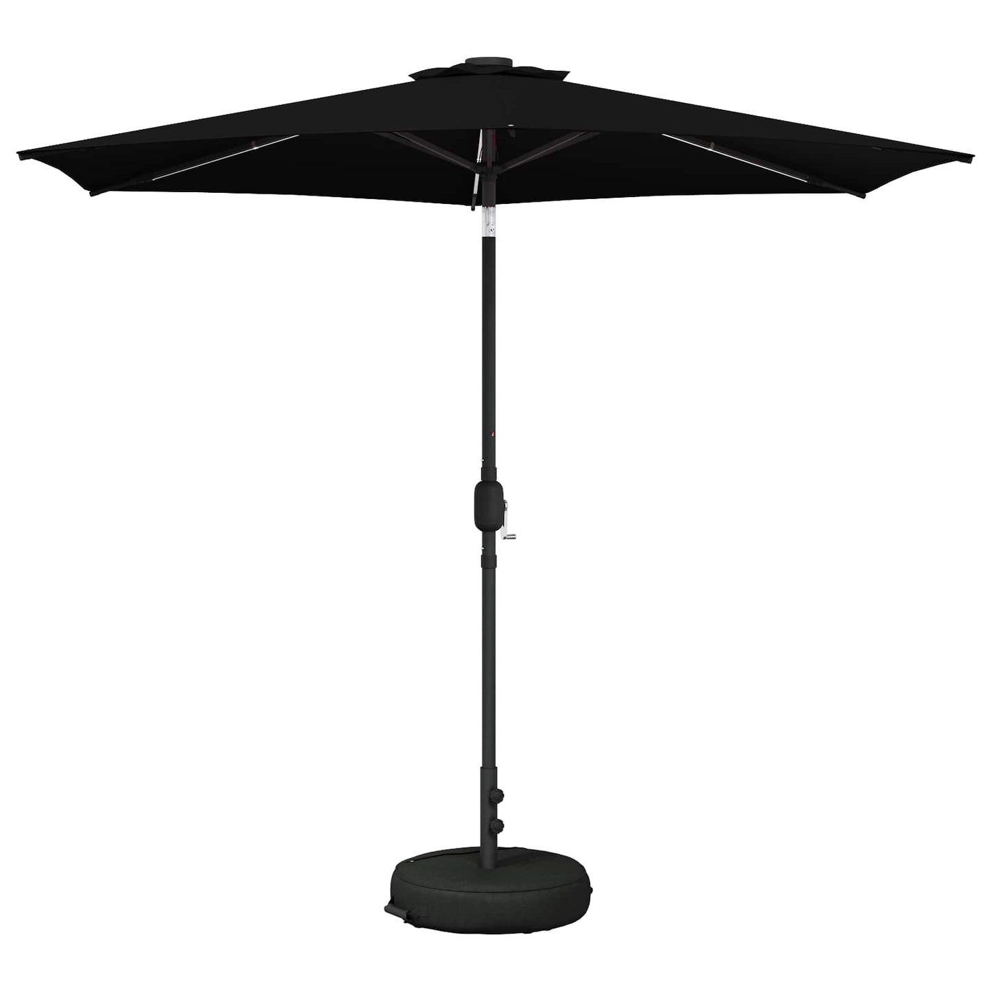 Tuinparasol met LED-lampen en voet 270 x 270 cm Polyester Zwart is nu te koop bij PeponiXL, paradijselijk wonen!