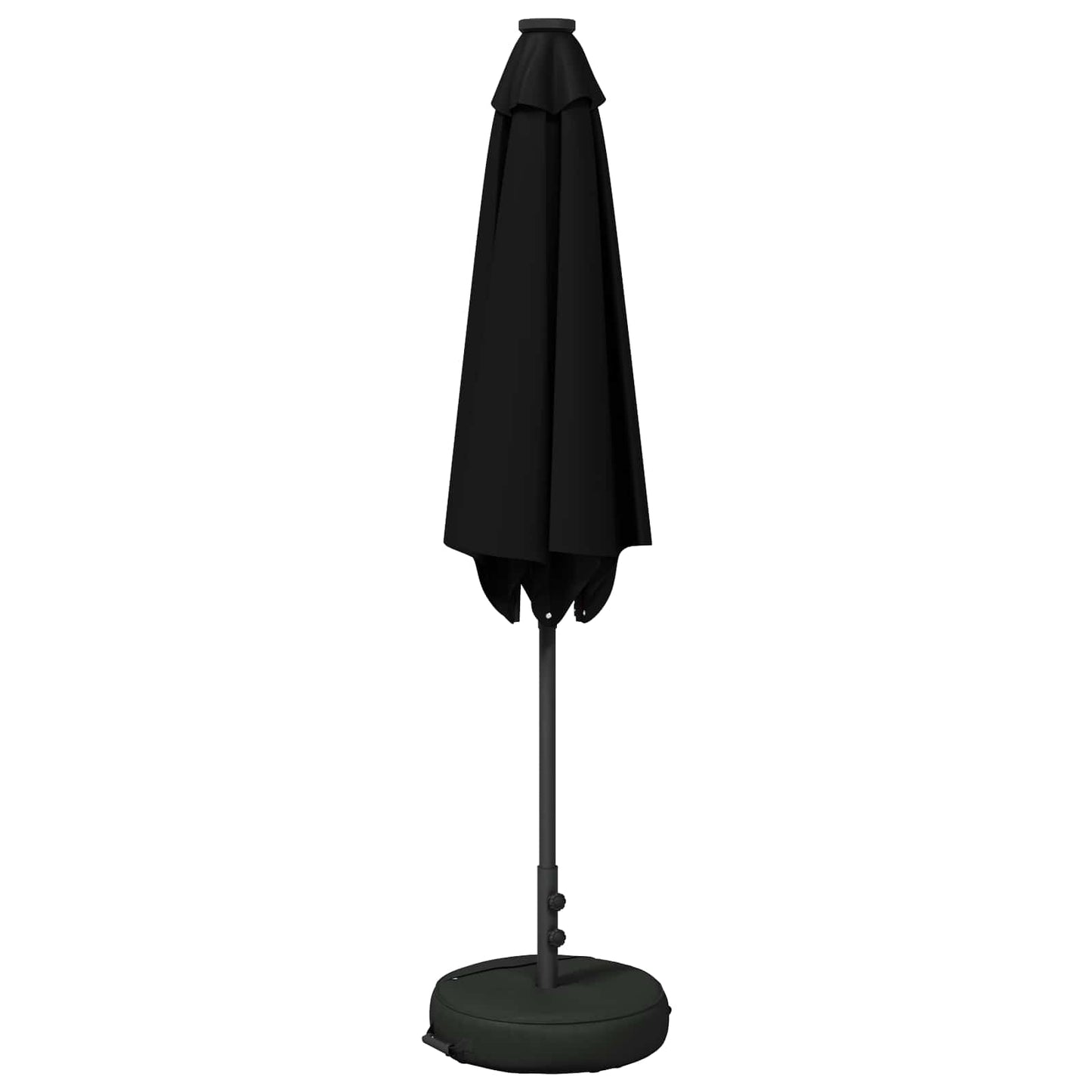 Tuinparasol met LED-lampen en voet 270 x 270 cm Polyester Zwart is nu te koop bij PeponiXL, paradijselijk wonen!