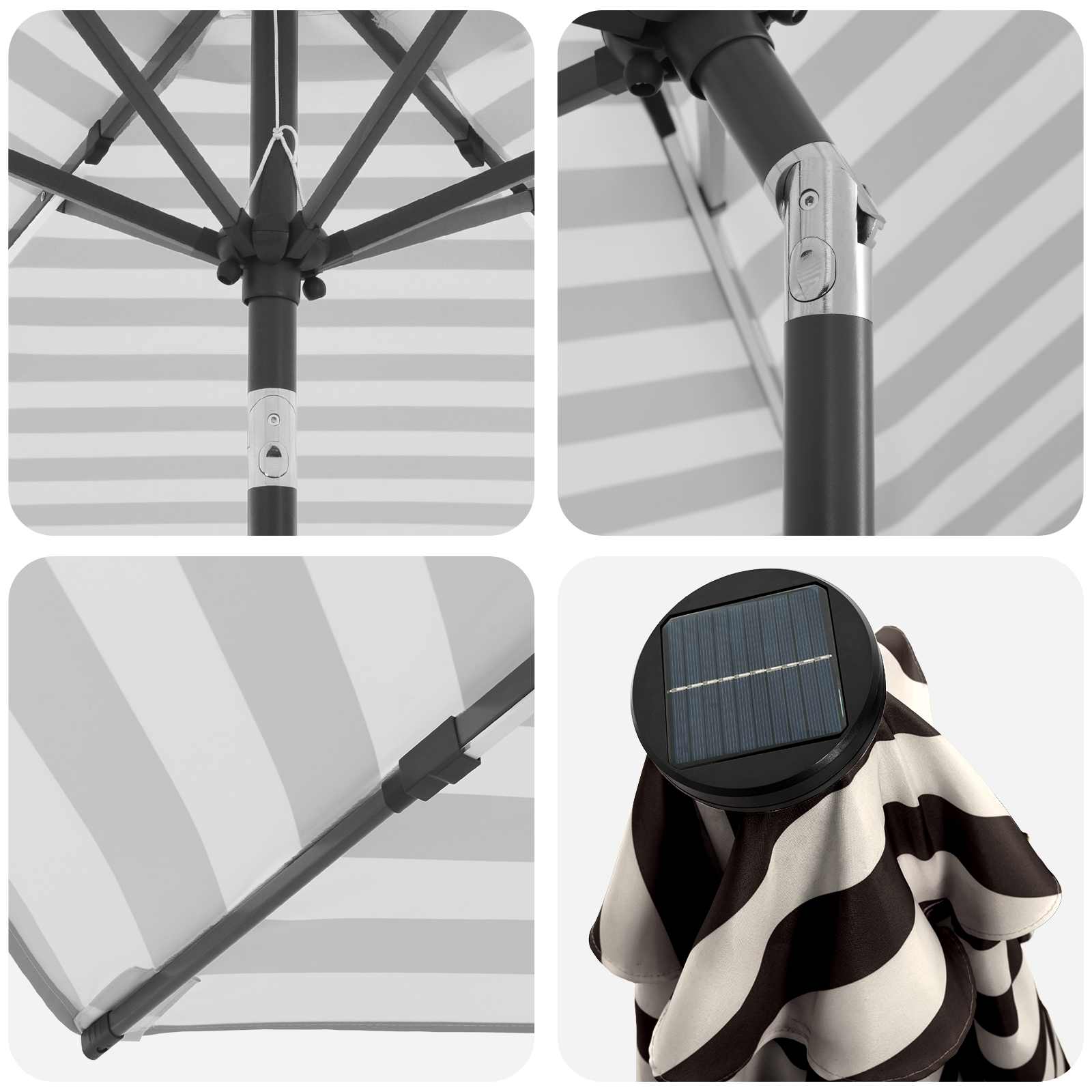 Tuinparasol met LED-lampen en voet 270 x 270 cm Polyester is nu te koop bij PeponiXL, paradijselijk wonen!