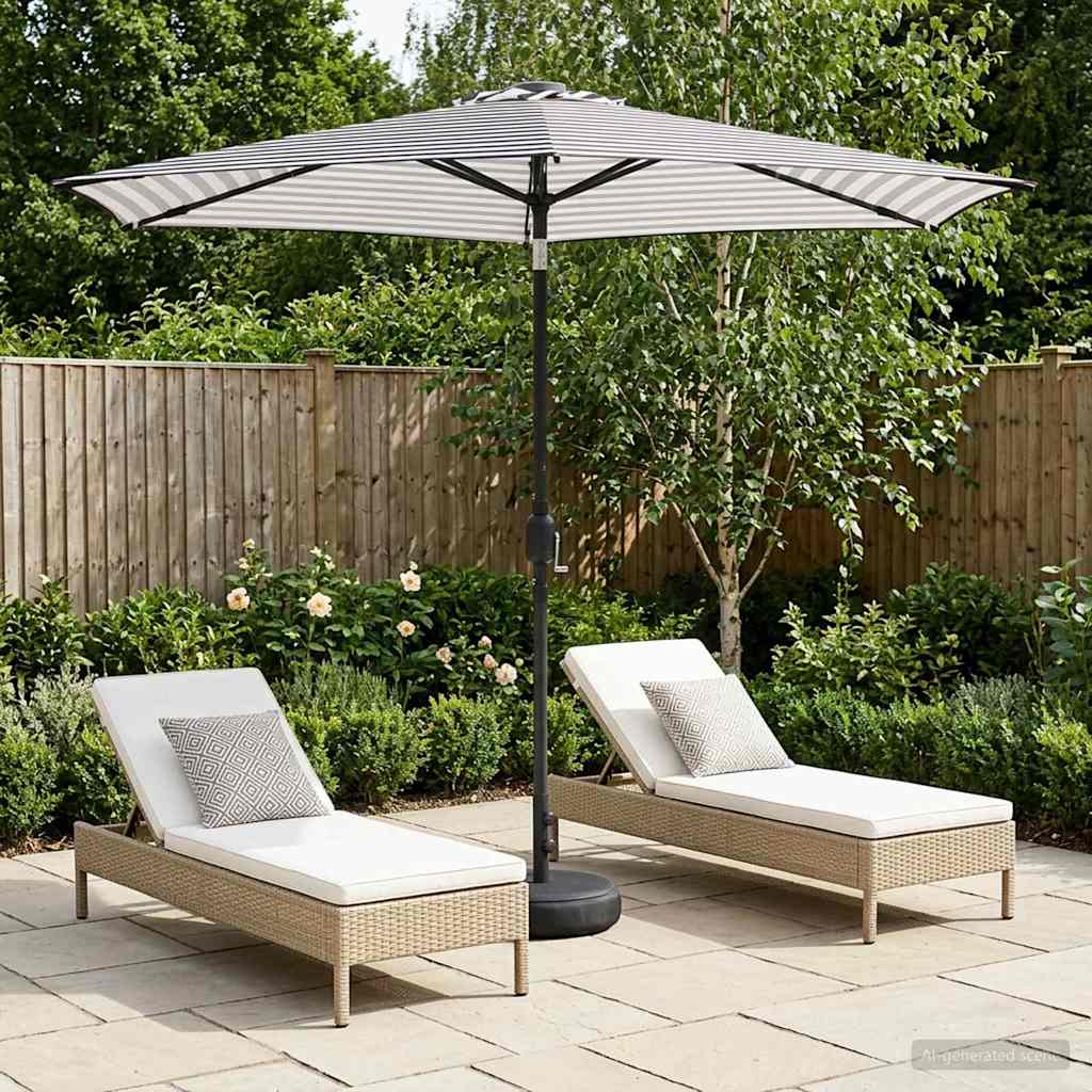Tuinparasol met LED-lampen en voet 270 x 270 cm Polyester is nu te koop bij PeponiXL, paradijselijk wonen!