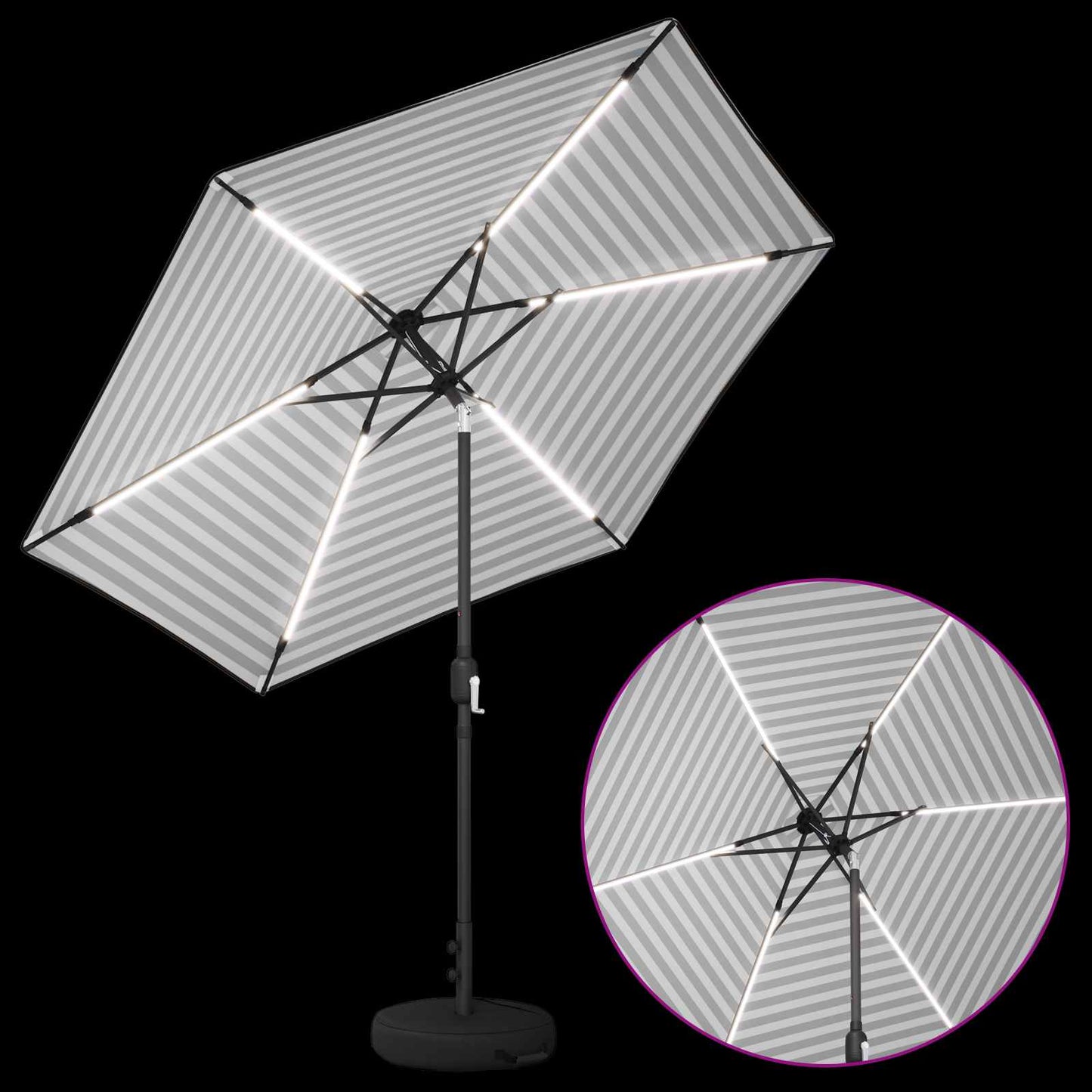 Tuinparasol met LED-lampen en voet 270 x 270 cm Polyester is nu te koop bij PeponiXL, paradijselijk wonen!