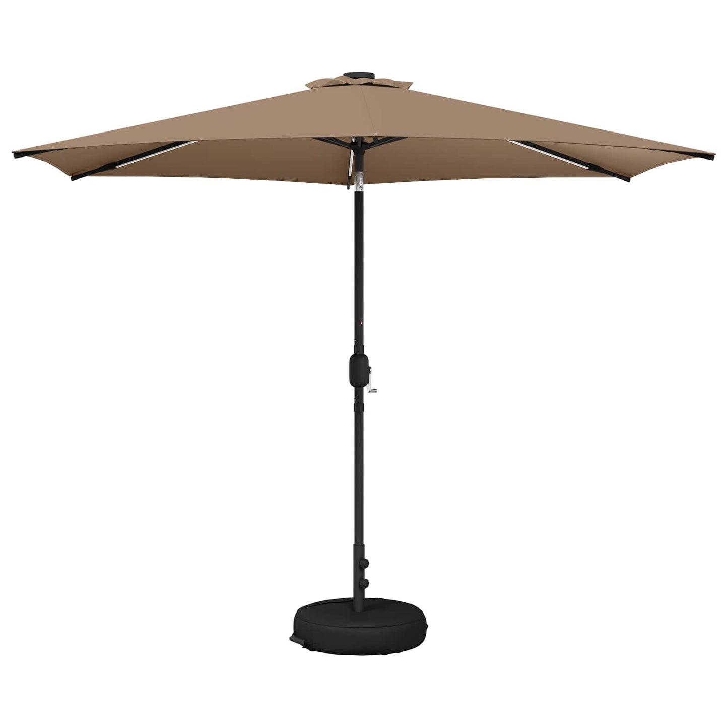 Tuinparasol met LED-lampen en voet 300 x 300 cm Polyester Taupe is nu te koop bij PeponiXL, paradijselijk wonen!