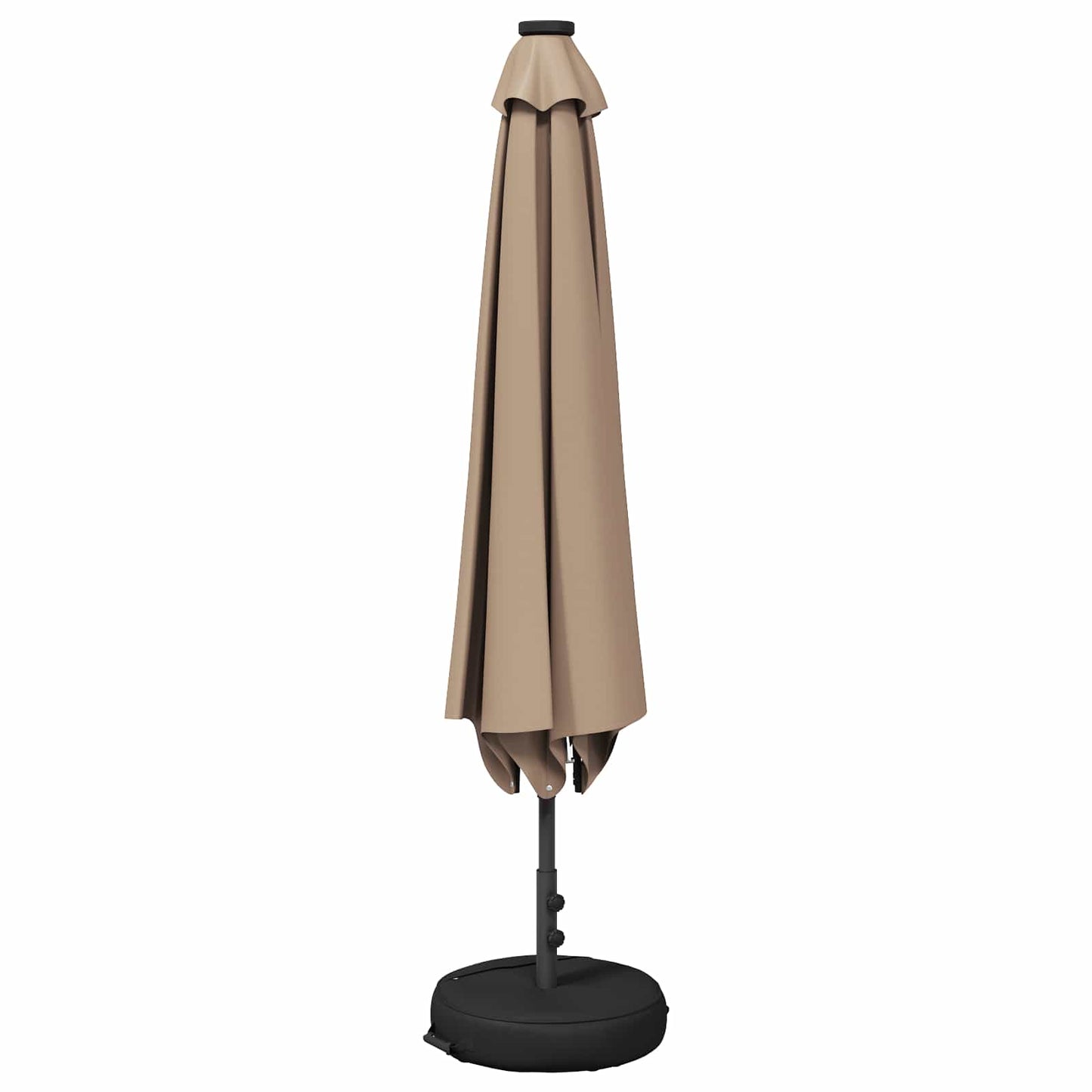 Tuinparasol met LED-lampen en voet 300 x 300 cm Polyester Taupe is nu te koop bij PeponiXL, paradijselijk wonen!