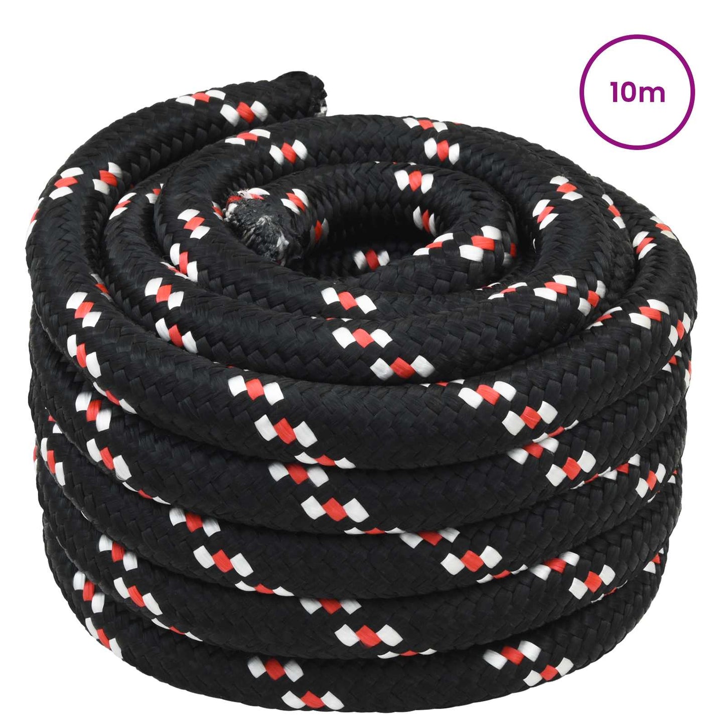 Boottouw 4 mm 10 m Zwart en Rood is nu te koop bij PeponiXL, paradijselijk wonen!