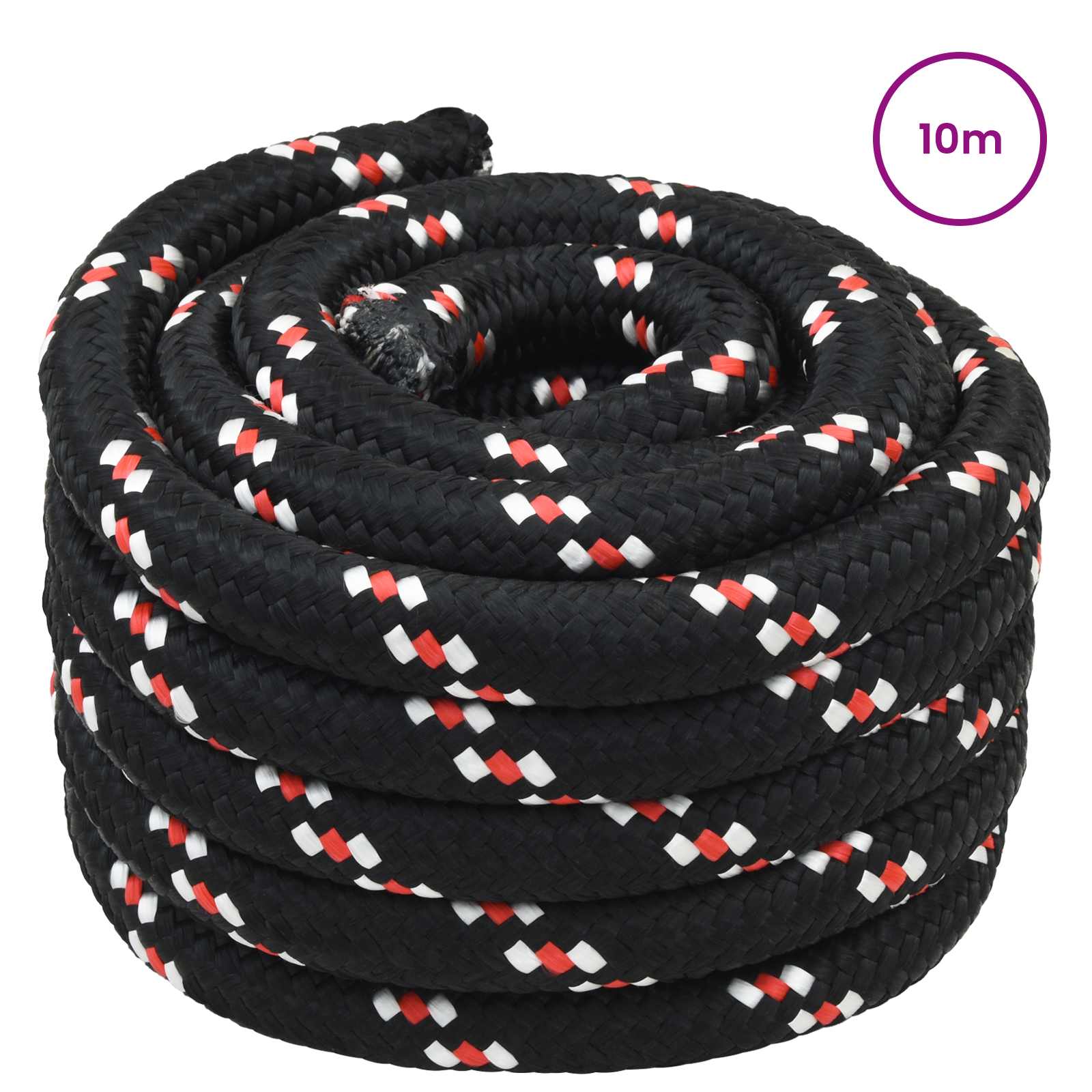Boottouw 4 mm 10 m Zwart en Rood is nu te koop bij PeponiXL, paradijselijk wonen!
