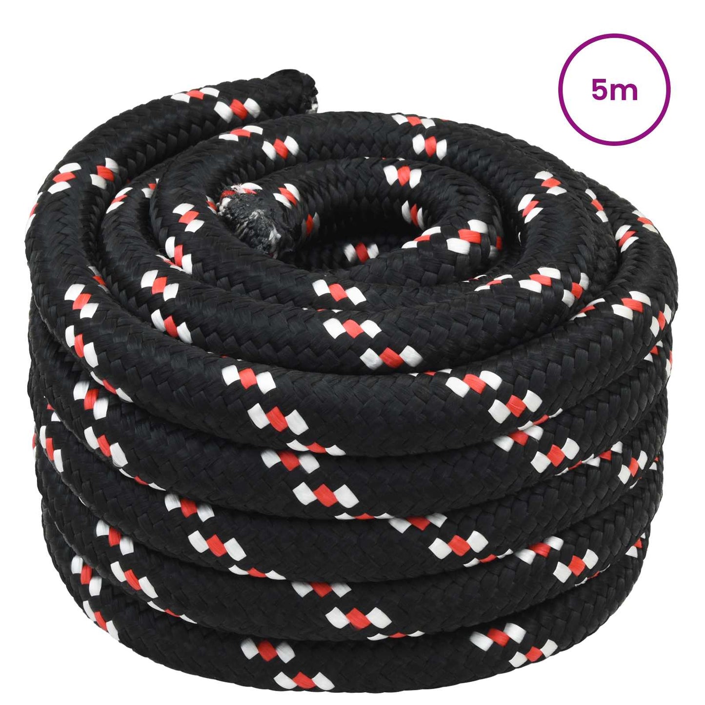 Boottouw 6 mm 5 m Zwart en Rood is nu te koop bij PeponiXL, paradijselijk wonen!