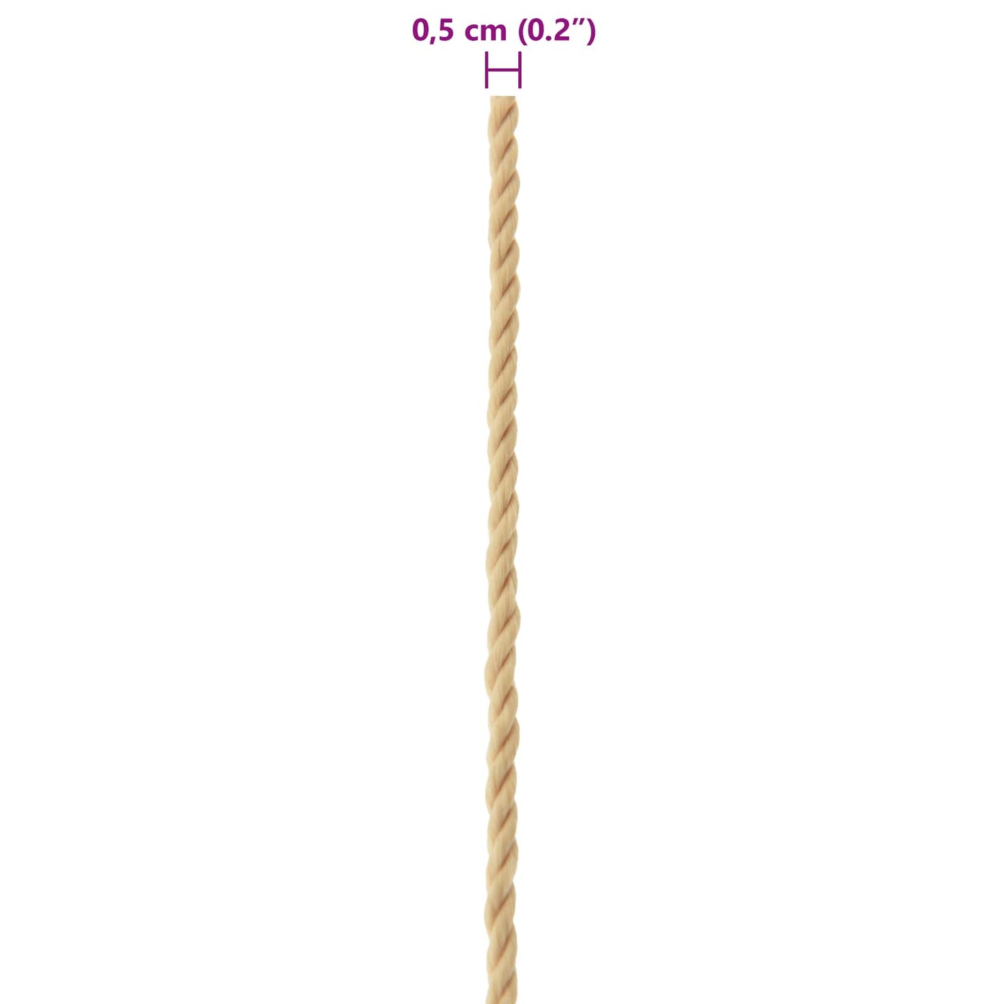 Boottouw 25 m 0.5 Naturel PP