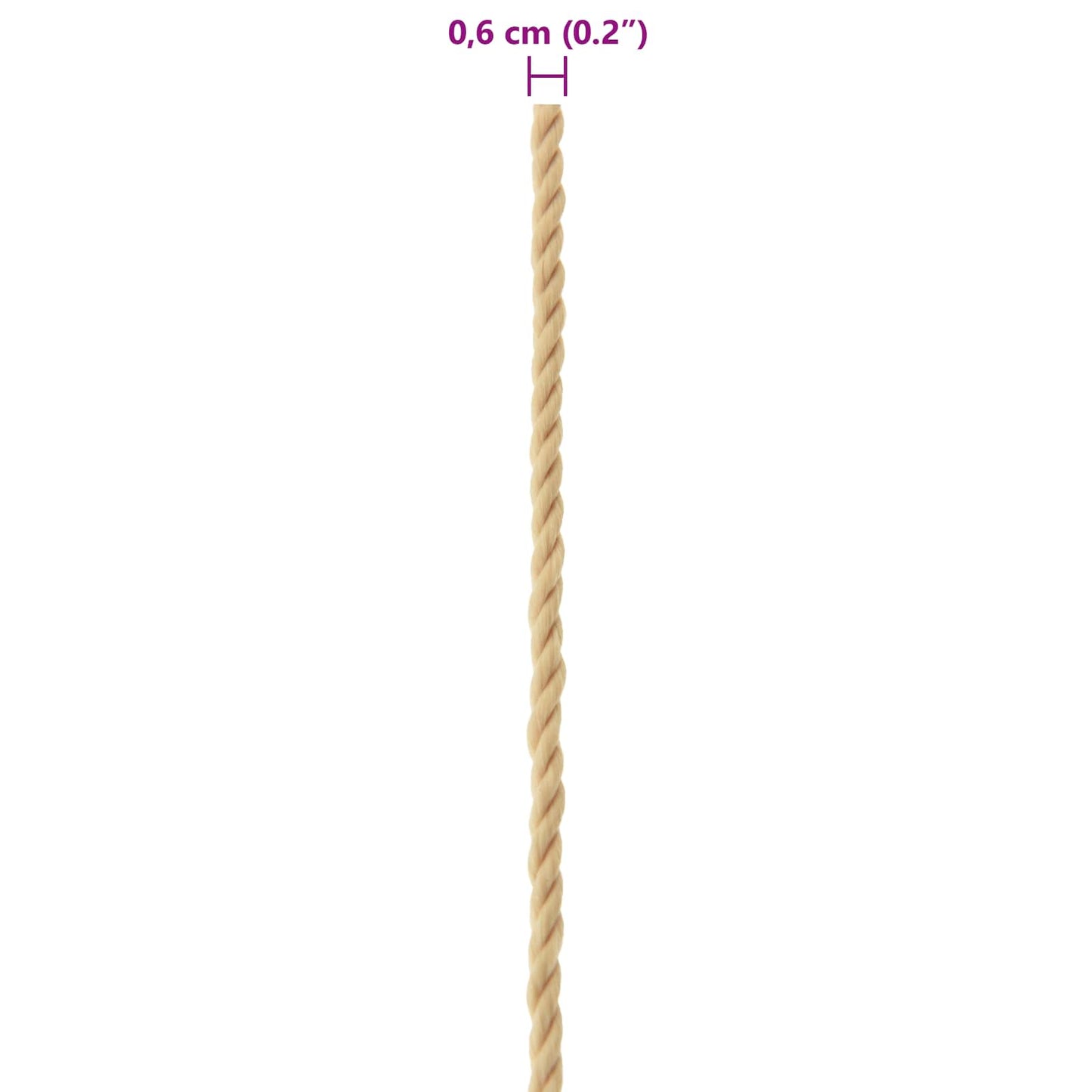 Boottouw 25 m 0.6 Naturel PP