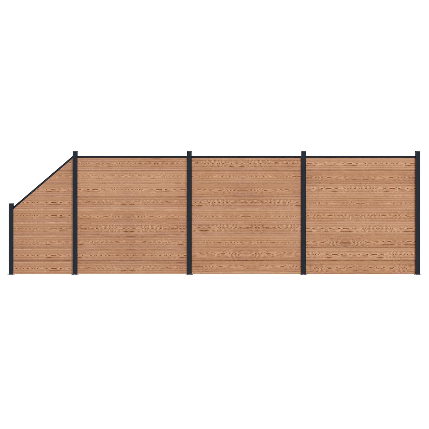 Hekpaneel 4 pcs WPC en Aluminium Bruin is nu te koop bij PeponiXL, paradijselijk wonen!