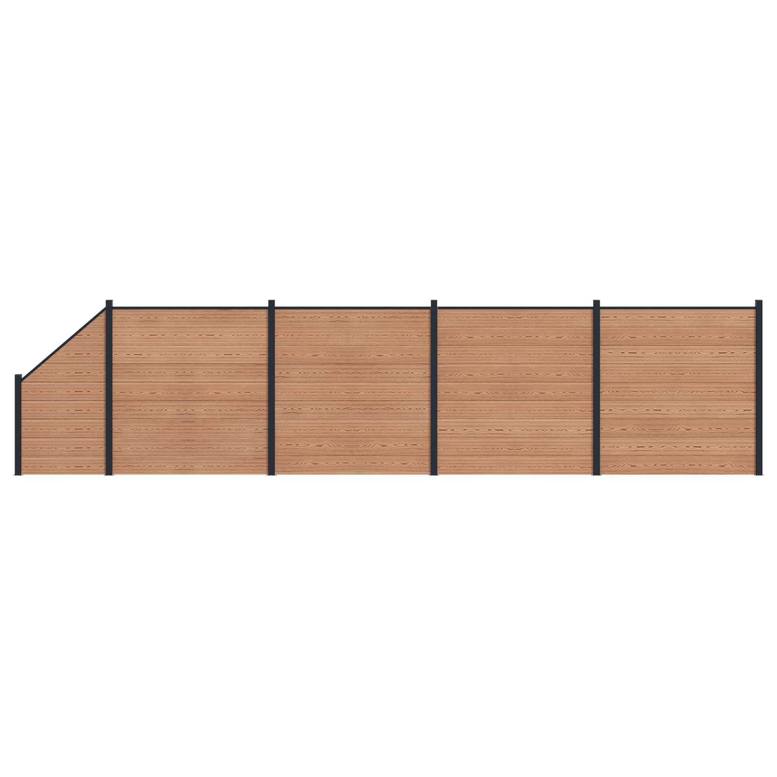 Hekpaneel 5 pcs WPC en Aluminium Bruin is nu te koop bij PeponiXL, paradijselijk wonen!