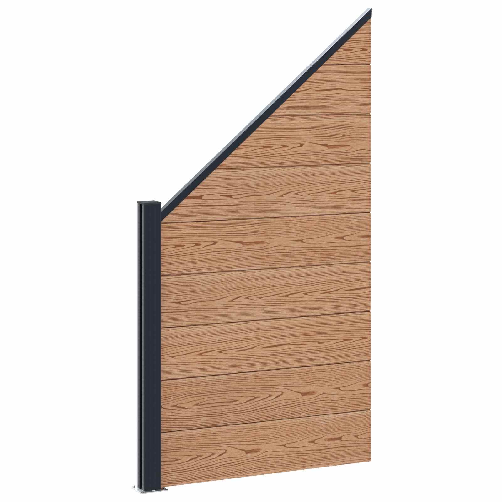 Hekpaneel 5 pcs WPC en Aluminium Bruin is nu te koop bij PeponiXL, paradijselijk wonen!