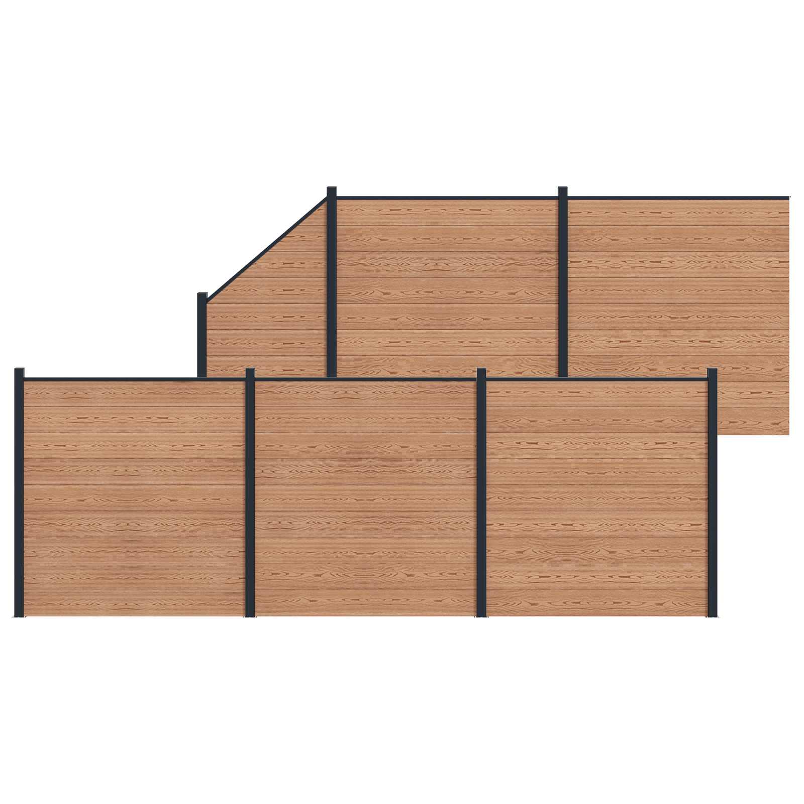 Hekpaneel 6 pcs WPC en Aluminium Bruin is nu te koop bij PeponiXL, paradijselijk wonen!