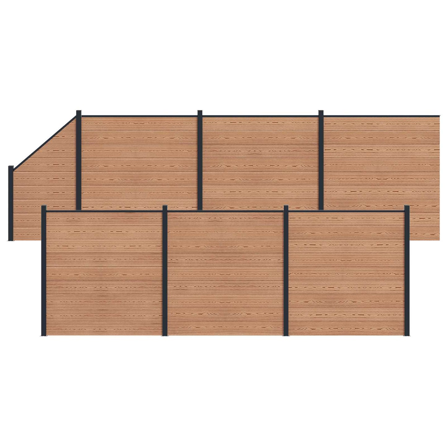 Hekpaneel 7 pcs WPC en Aluminium Bruin is nu te koop bij PeponiXL, paradijselijk wonen!