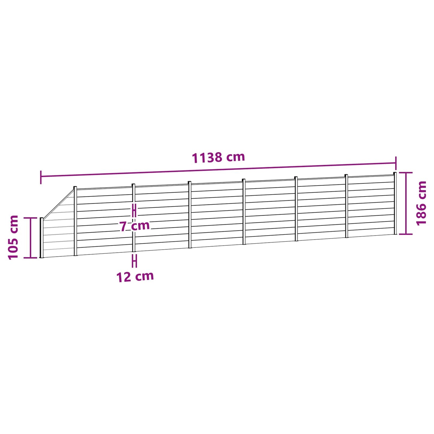 Hekpaneel 7 pcs WPC en Aluminium Bruin is nu te koop bij PeponiXL, paradijselijk wonen!