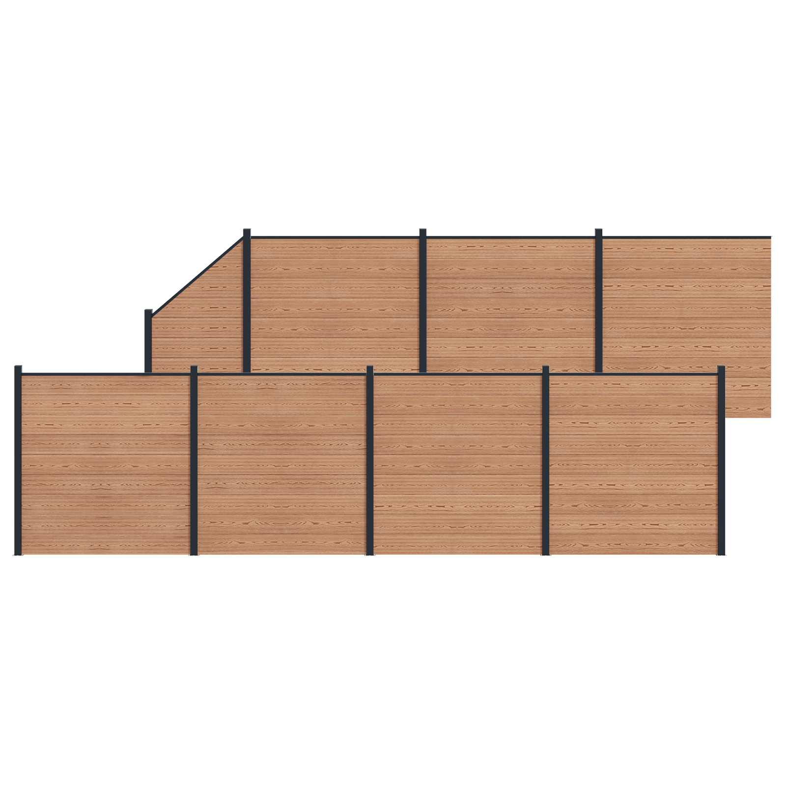 Hekpaneel 8 pcs WPC en Aluminium Bruin is nu te koop bij PeponiXL, paradijselijk wonen!