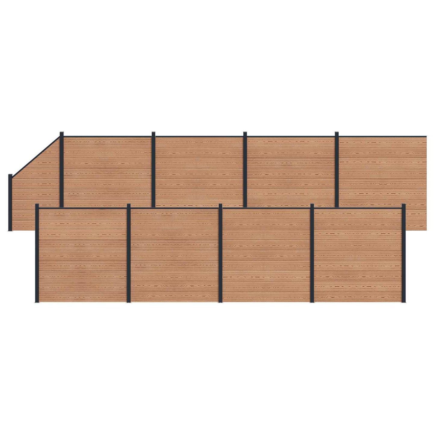 Hekpaneel 9 pcs WPC en Aluminium Bruin is nu te koop bij PeponiXL, paradijselijk wonen!