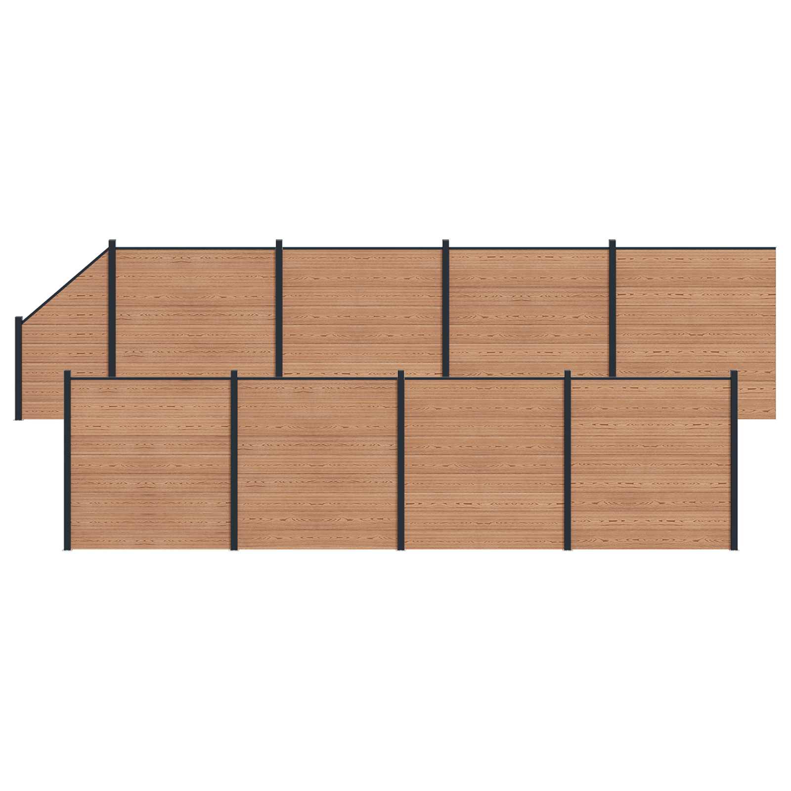 Hekpaneel 9 pcs WPC en Aluminium Bruin is nu te koop bij PeponiXL, paradijselijk wonen!