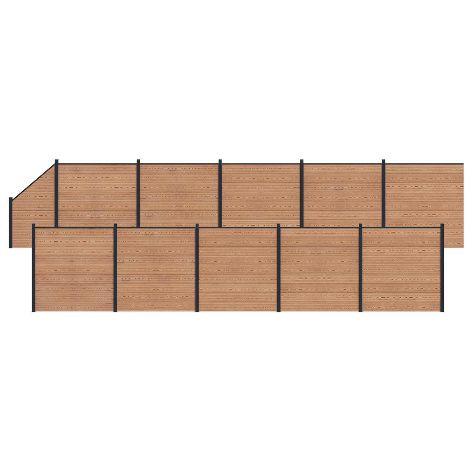 Hekpaneel 11 pcs WPC en Aluminium Bruin is nu te koop bij PeponiXL, paradijselijk wonen!