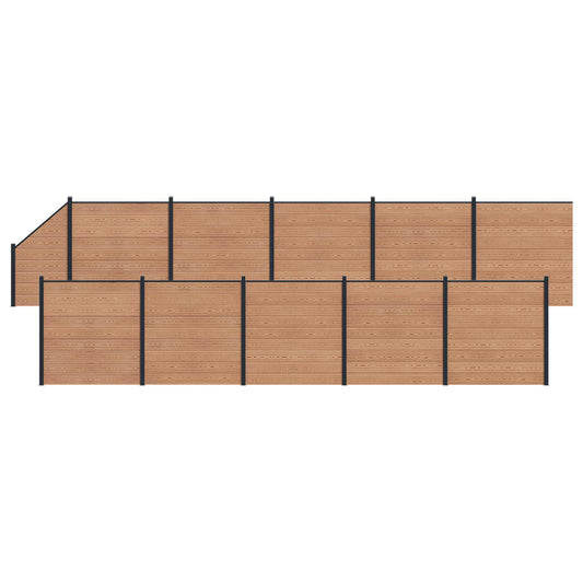 Hekpaneel 11 pcs WPC en Aluminium Bruin is nu te koop bij PeponiXL, paradijselijk wonen!