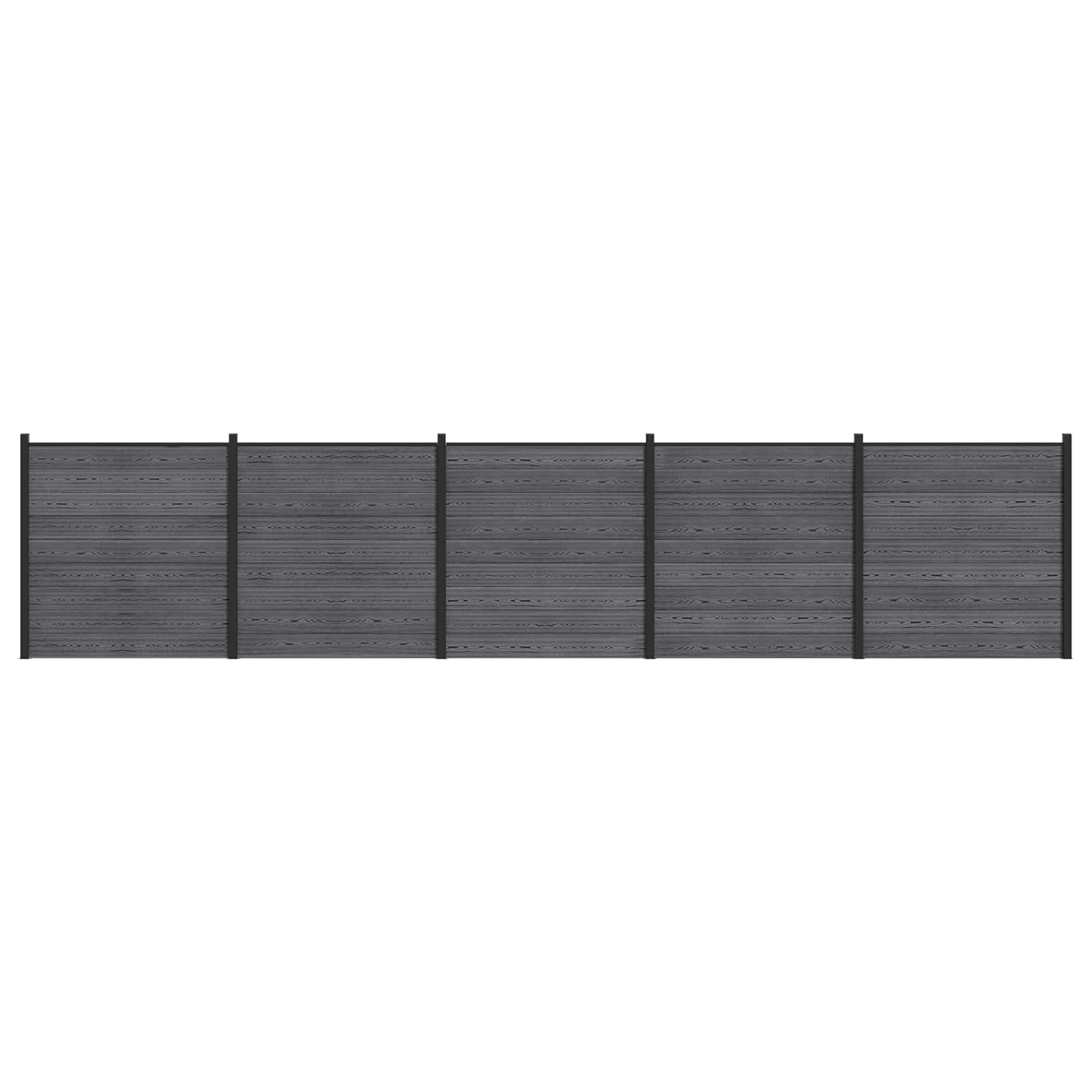 Hekpaneel 5 pcs WPC en Aluminium Grijs is nu te koop bij PeponiXL, paradijselijk wonen!