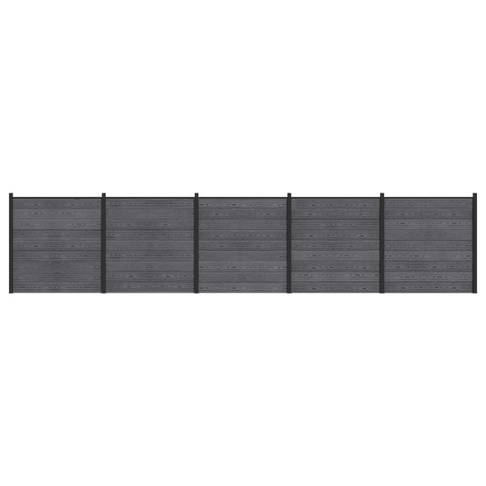 Hekpaneel 5 pcs WPC en Aluminium Grijs is nu te koop bij PeponiXL, paradijselijk wonen!